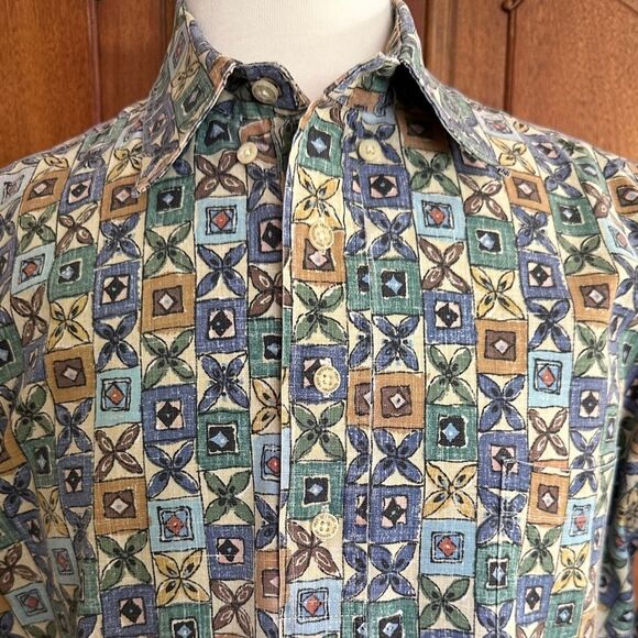 REYN SPOONER Shirt Vintage Pullover Reverse Print Size L - Picture 3 of 10